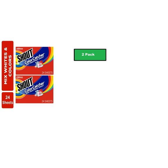 Shout Color Catcher, Laundry Dye-Trapping Sheets, 24 Sheets, 2 pack