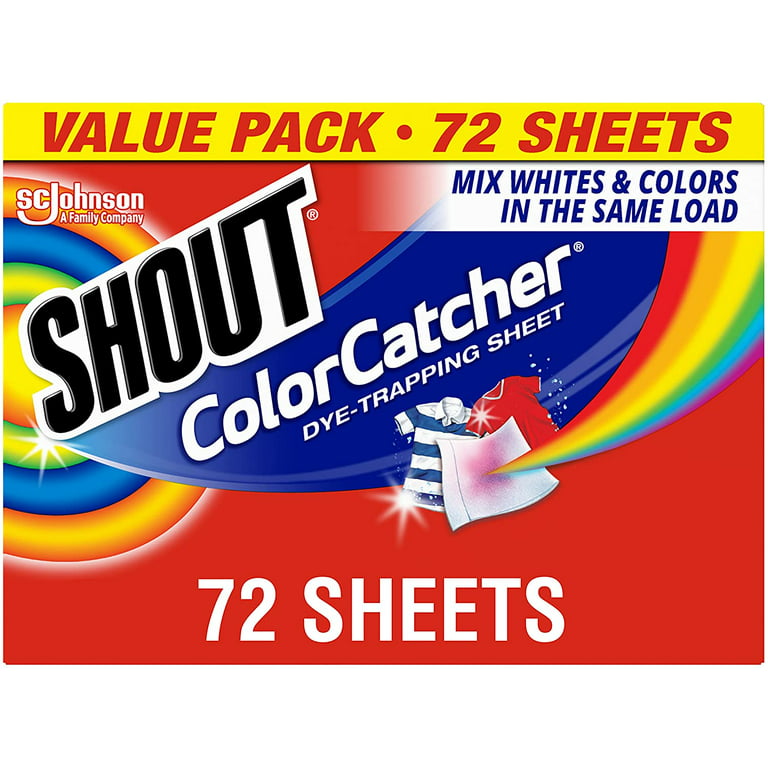 Shout Color Catcher Sheets for Laundry, Maintains Clothes Original Colors,  72 Count - Pack of 2 (144 Total Sheets)