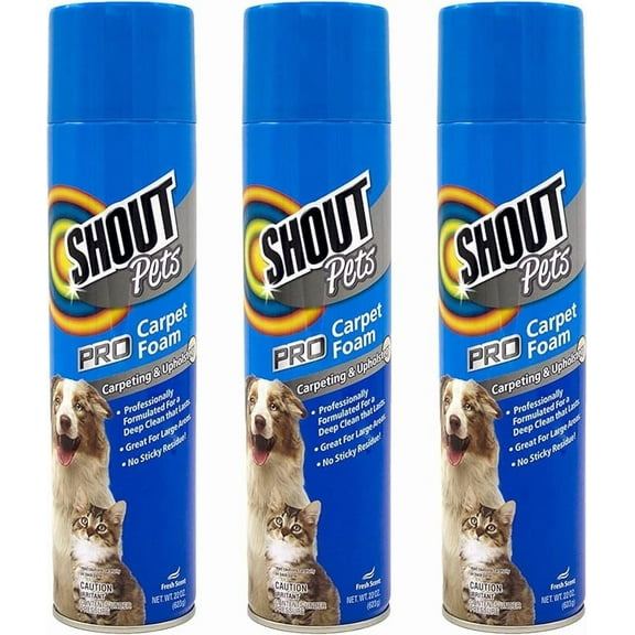 Shout for Pets Odor and Urine Remover - Effective Way to Remove Puppy & Dog Odors and Stains from Carpets & Rugs - Shout Pet Urine Remover, Shout Stain Remover for Pets