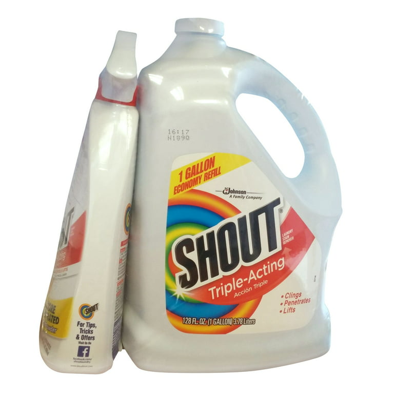 Shout Triple-Acting Laundry Stain Remover (128 fl. oz. refill + 22 fl. oz.  trigger)