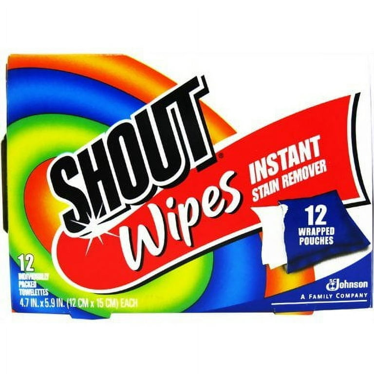 Lot Of 3 Shout Wipe And Go Instant Stain Remover Wipes Travel Size
