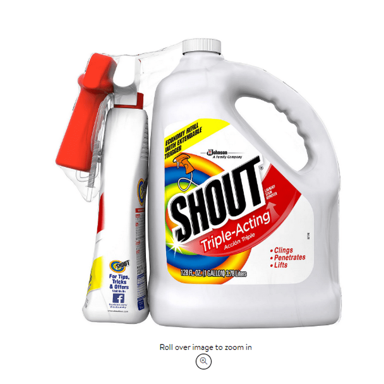 Shout Triple-Acting Laundry Stain Remover (128 fl. oz. refill - 22 fl. –  Openbax