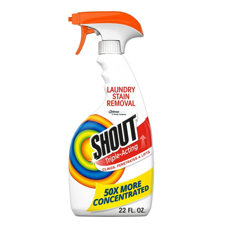 SC Johnson Shout® 359549 22 oz. Triple-Acting Laundry Stain Remover Spray -  8/Case