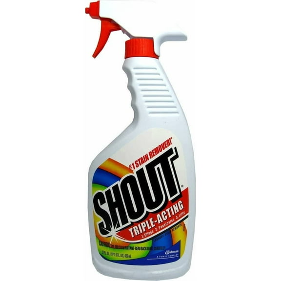 Shout Triple-Acting Laundry Stain Remover Spray - Lemon Scent - 3 Pack, 22 oz Each