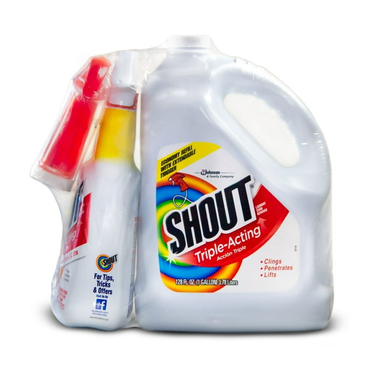 Shout®' 2-Pack Triple-Acting Stain Removing Spot Treatment Refill 60 Fl Oz  Laundry Stain Removal + Bonus 1pk 22 fl oz Spray Bottle Stain Remover + (1)