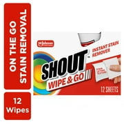 Shout Wipe & Go, Laundry Instant Stain Remover, 12 Wipes