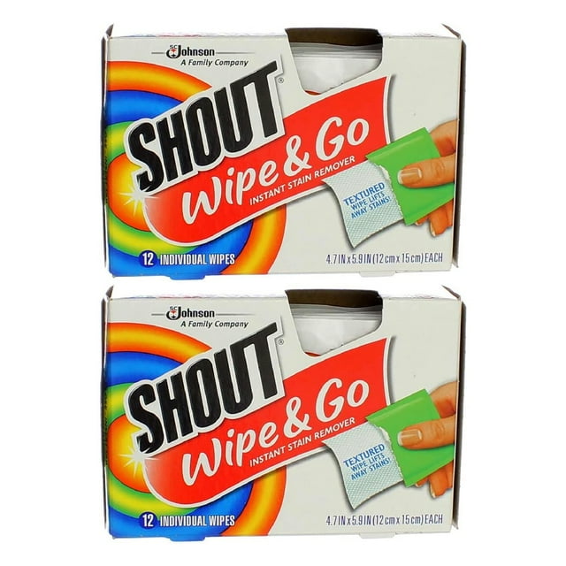 Shout Wipe & Go Instant Stain Remover, Travel Size Individually Wrapped