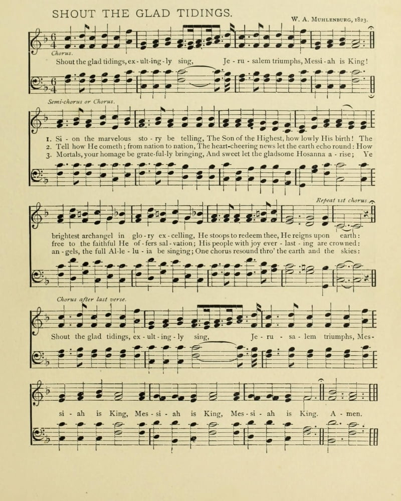 Shout the Glad Tidings Christmas in Song 1891 Canvas Art - (24 x 36)