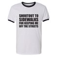 thumbnail image 1 of Shoutout To Sidewalks Adult Short Sleeve Ringer T-shirt, 1 of 3