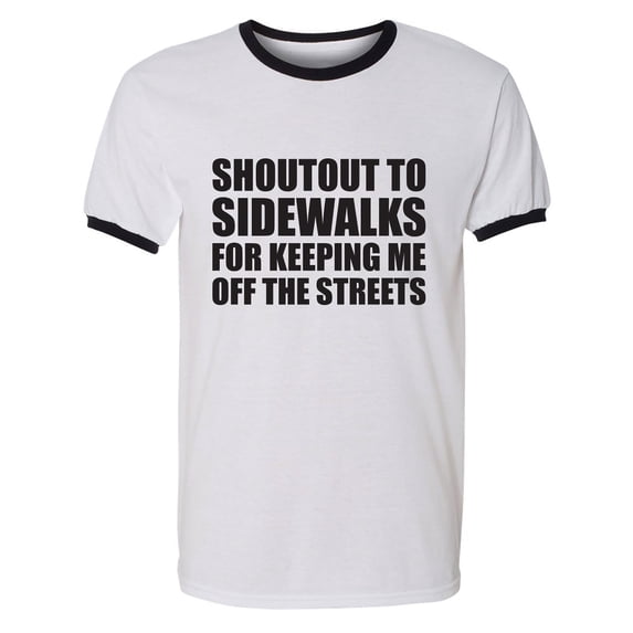 Shoutout To Sidewalks Adult Short Sleeve Ringer T-shirt