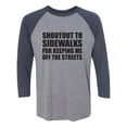 thumbnail image 1 of Shoutout To Sidewalks Unisex 3/4 Sleeve Baseball Raglan Tee, 1 of 2