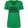 thumbnail image 1 of Shoutout To Sidewalks Womens V-Neck T-Shirt, 1 of 2
