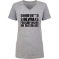 thumbnail image 1 of Shoutout To Sidewalks Womens V-Neck T-Shirt, 1 of 3