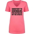 thumbnail image 1 of Shoutout To Sidewalks Womens V-Neck T-Shirt, 1 of 2