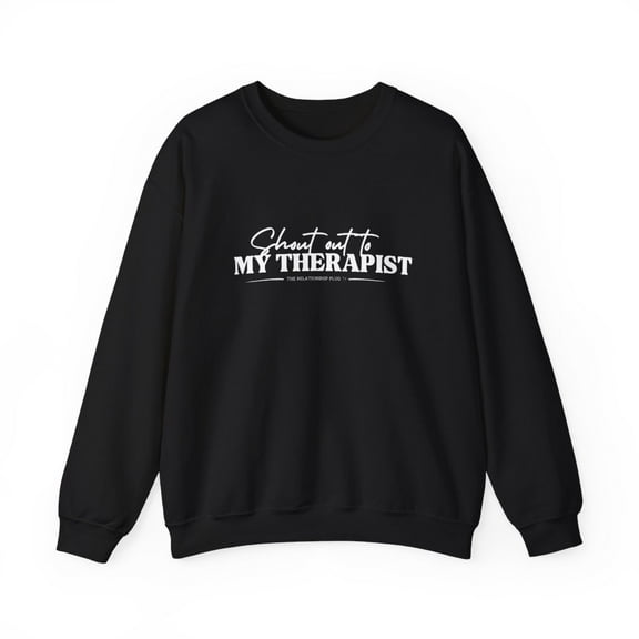 Shoutout to My Therapist Unisex Heavy Blend™ Crewneck Sweatshirt (S, Black)