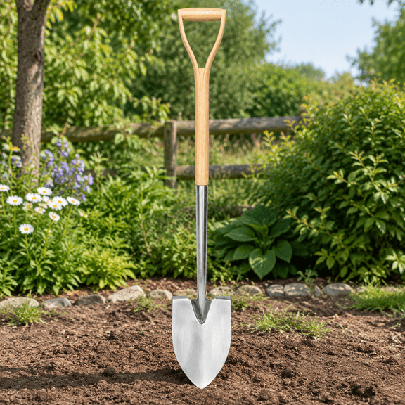 Shovel for Digging, Round Point Digging Garden Shovel with Wood Handle, 40.98" Stainless Steel Gardening Didding Spade, Heavy Duty Spade Shovel Beach Shovel Snow Shovel for Women & Men