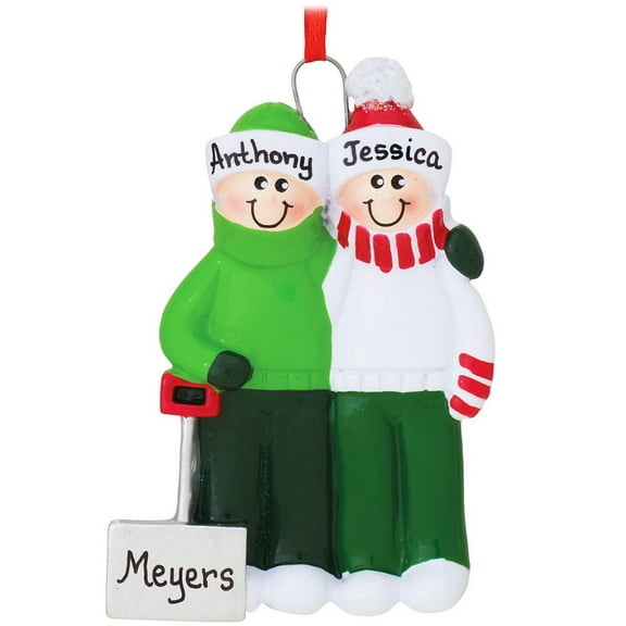 Shovel Family 2 Personalized Christmas Ornament DO-IT-YOURSELF