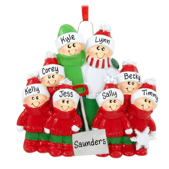 Shovel Family 8 Personalized Christmas Ornament DO-IT-YOURSELF
