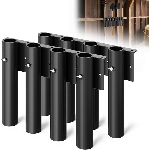 Shovel Holder for , 8-Holes in 2 Grouped Metal Shovel Mount /Rack, Heavy Duty Tool Rack for Rakes, Hoes, Trimmers, Lawn & Landscape Hand Tools (Bed/Box Mount Upgrade)