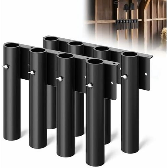 Shovel Holder for Truck, 8-Holes in 2 Grouped Metal Truck Shovel Mount /Rack, Heavy Duty Trailer Tool Rack for Rakes, Hoes, Trimmers, Lawn & Landscape Hand Tools (Bed/Box Mount Upgrade)