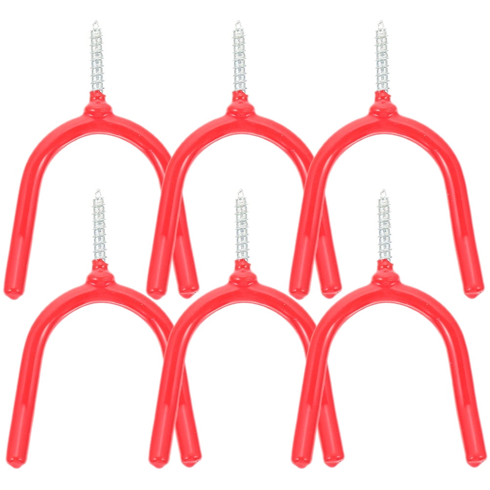 Picture of Raindrops 6-Pack Garage Tool Hooks Red Galvanized Steel Space Saving ...