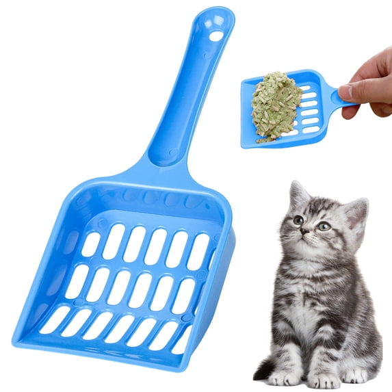 Shovel Litter Scooper with Deep Shovel with Handle for Fast Sifting, Durable Plastic Pet Pooper Cleaner Tool for Cats