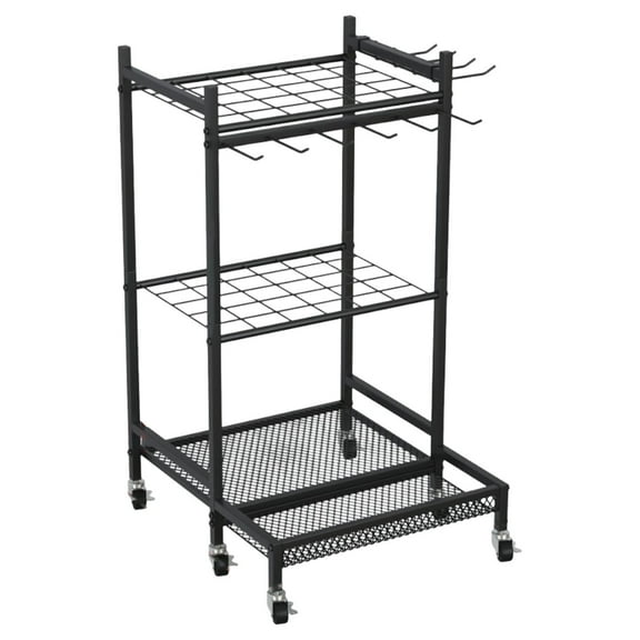 Shovel Organizer Rack Garden Storage Tower Rolling Stand Carbon Steel Weather Resistant for Yard Indoor