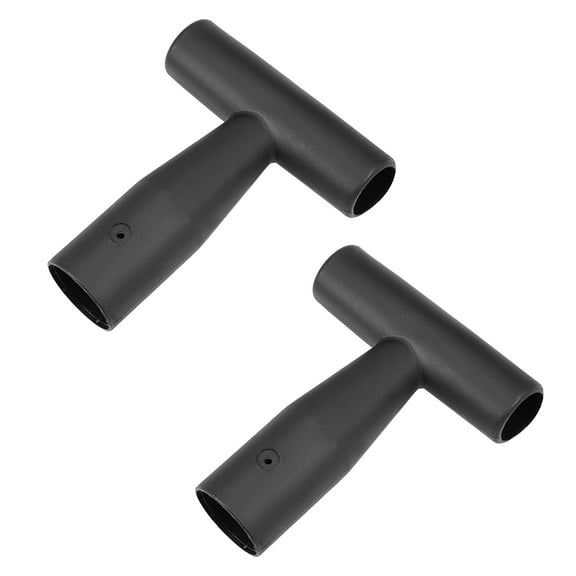 Shovel T Grip Handle 35mm Inner Diameter for Digging Raking Tool Black 2Pcs
