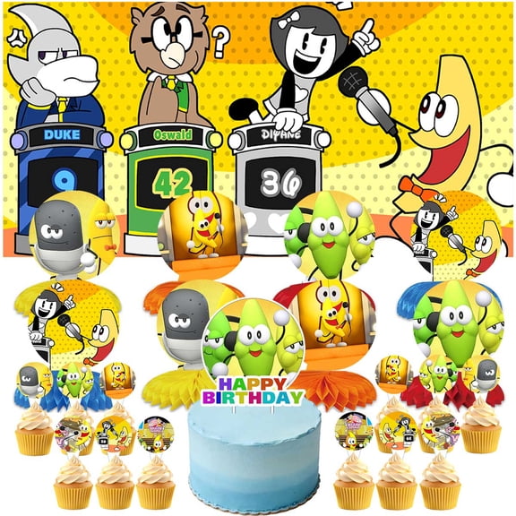 Shovelware Brain Game Party Decorations Banner Decor Supplies Honeycomb Centerpieces Table Toppers Cake Toppers for Birthday Photo Props