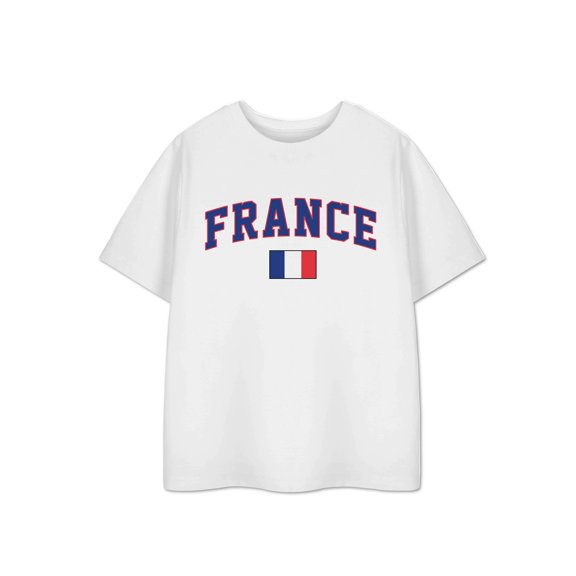 Show Me The Merch France Unisex Kids White Short Sleeved T-Shirt | 18-24 Months | Made by Vanilla Underground