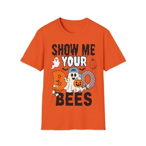 Show Me Your Boo Bees Ghost Design, Couple Matching Halloween Shirt, His and Hers Matching Halloween Tee, Cute Fall Shirt, Spooky Party Outfit Orange