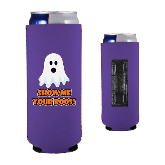 Show Me Your Boos! Magnetic Slim Can Coolie (Purple)