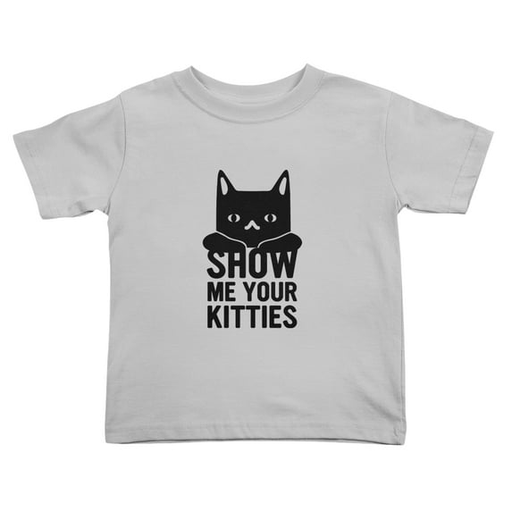 Show Me Your Kitties Cat Cute Toddler T-Shirts for Boys Girls (Gray, Youth S)
