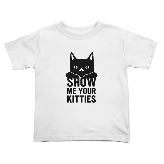 Show Me Your Kitties Cat Cute Toddler T-Shirts for Boys Girls (White, Youth XL)