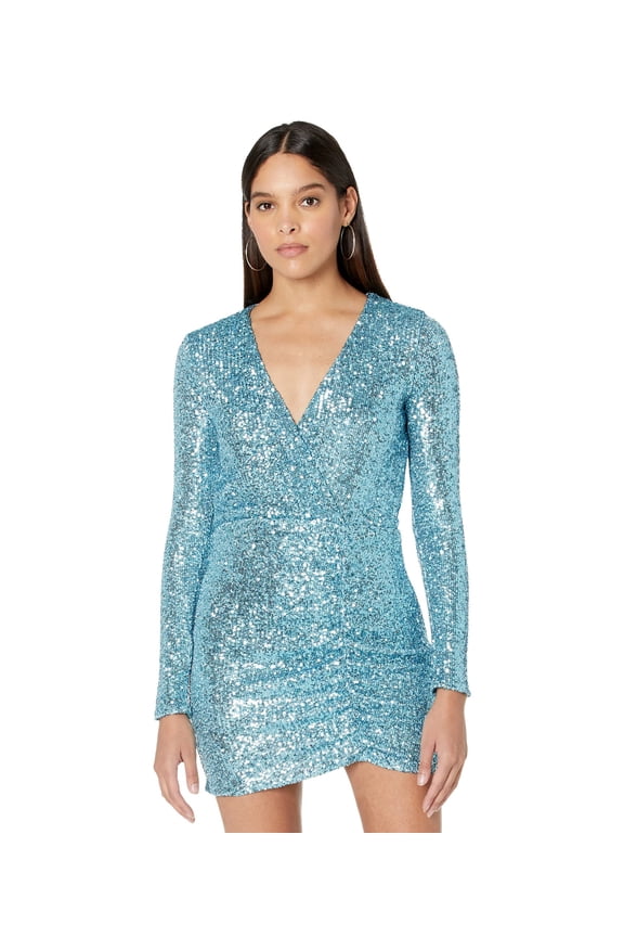 Party Hop Dress Frosty Blue Sequins MD
