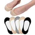 thumbnail image 1 of No Show Socks Comfortable 3 Pairs Of Ultra Thin Solid Color Sports and Leisure Silicone Anti Non Falling Heel Shallow Mouth and Breathable Invisible Casual Socks For Women, 1 of 2