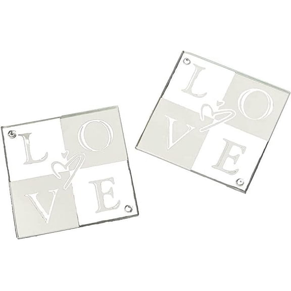 Show Some Love Clear Glass Coasters (Set of 2)