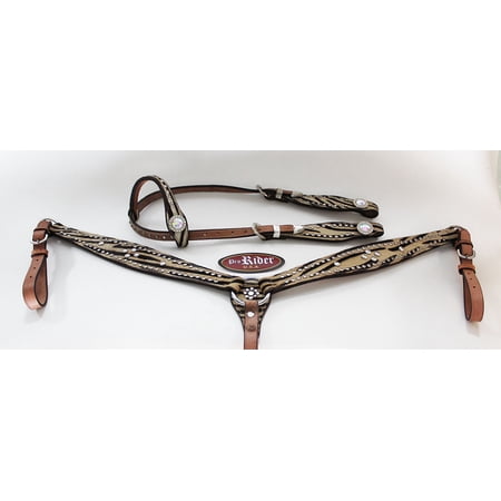 Show Tack Bridle Western Leather Rodeo Headstall Breast Collar 8529