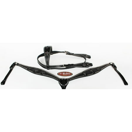 Show Tack Bridle Western Leather Rodeo Headstall Breast Collar 8543