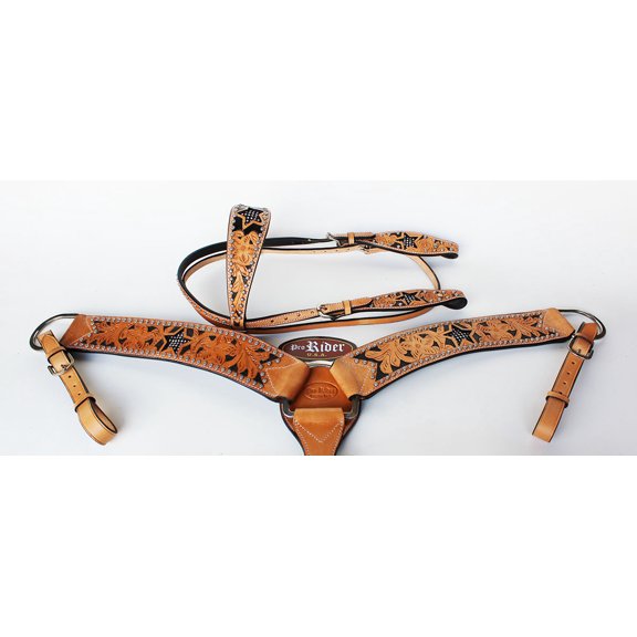 Show Tack Bridle Western Leather Rodeo Headstall Breast Collar 8585