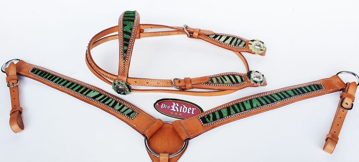 Bride Western Horse Tack Cuir Tack Tête Collier Seins Rênes