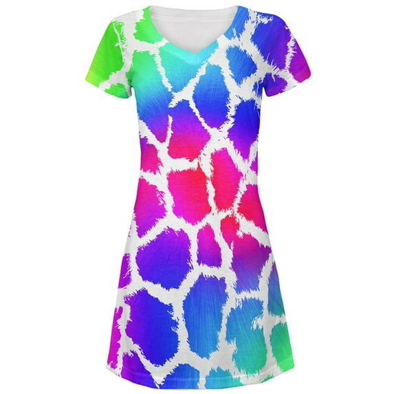 Show Your Colors Spots Gay Pride Rainbow All Over Juniors Beach Cover-Up Dress Multi LG
