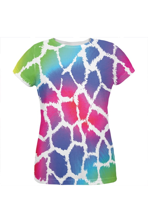 Show Your Colors Spots Gay Pride Rainbow All Over Womens T Shirt Multi MD