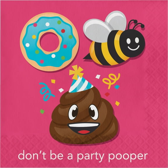 Show Your Emojions Don't Be a Party Pooper Napkins, 16 pk