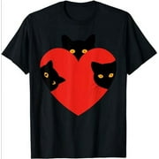 Show Your Love for Tuxedo Cats with this Adorable Valentine's Tee - Perfect for Feline Fans
