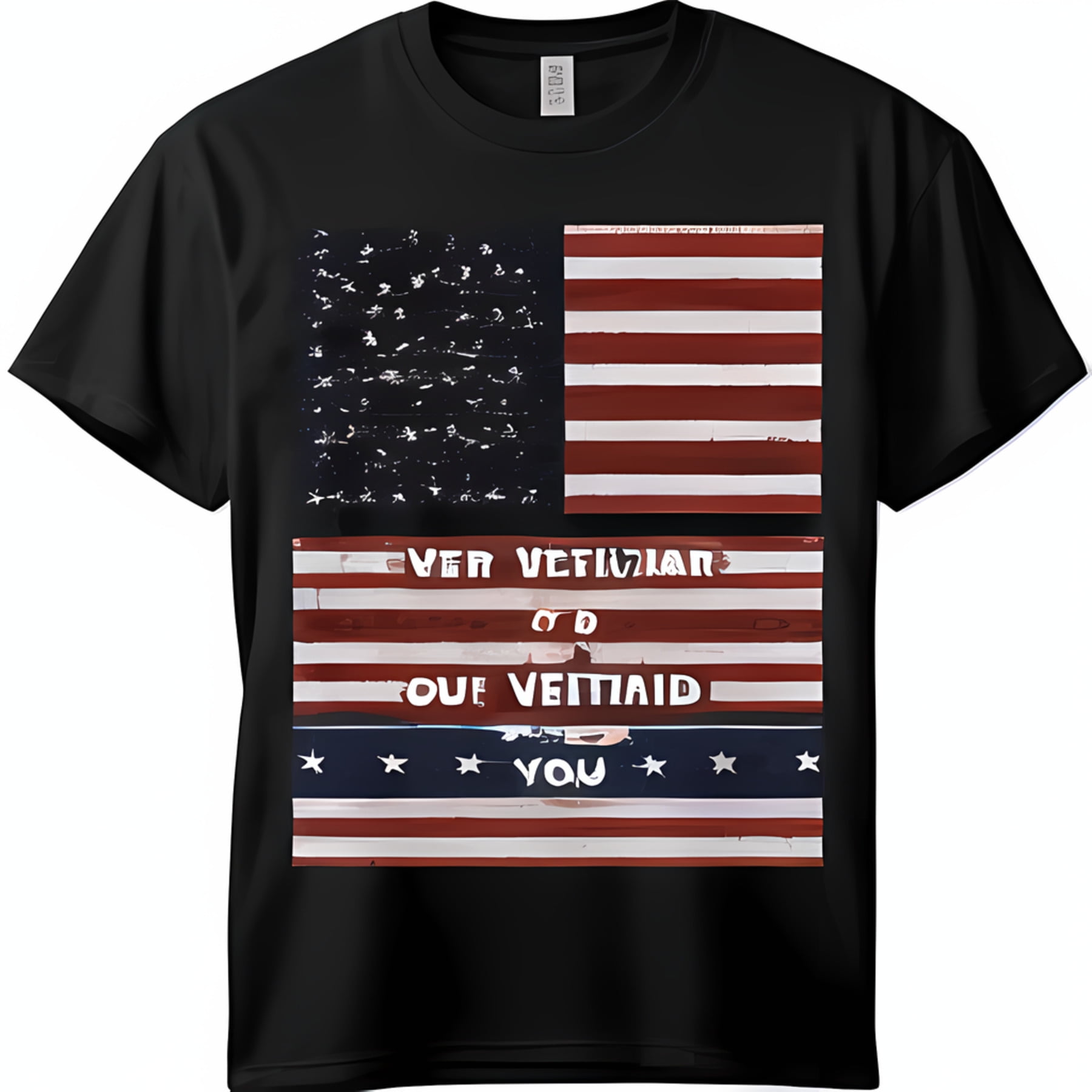 Show Your Patriotism in Style with our Black T-Shirt Featuring American
