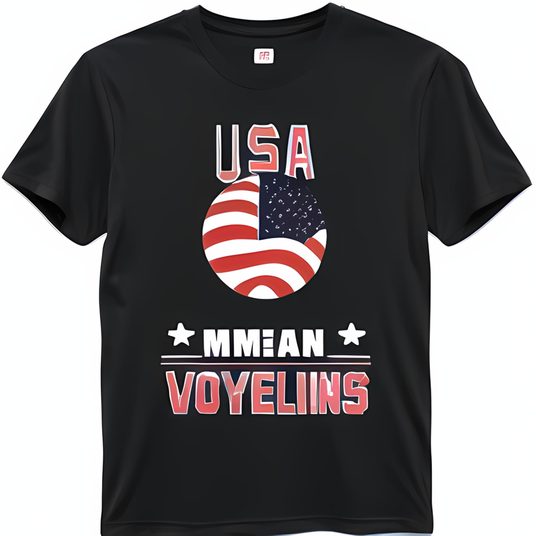 Show Your Patriotism in Style with our Flag Inspired Black T-Shirt