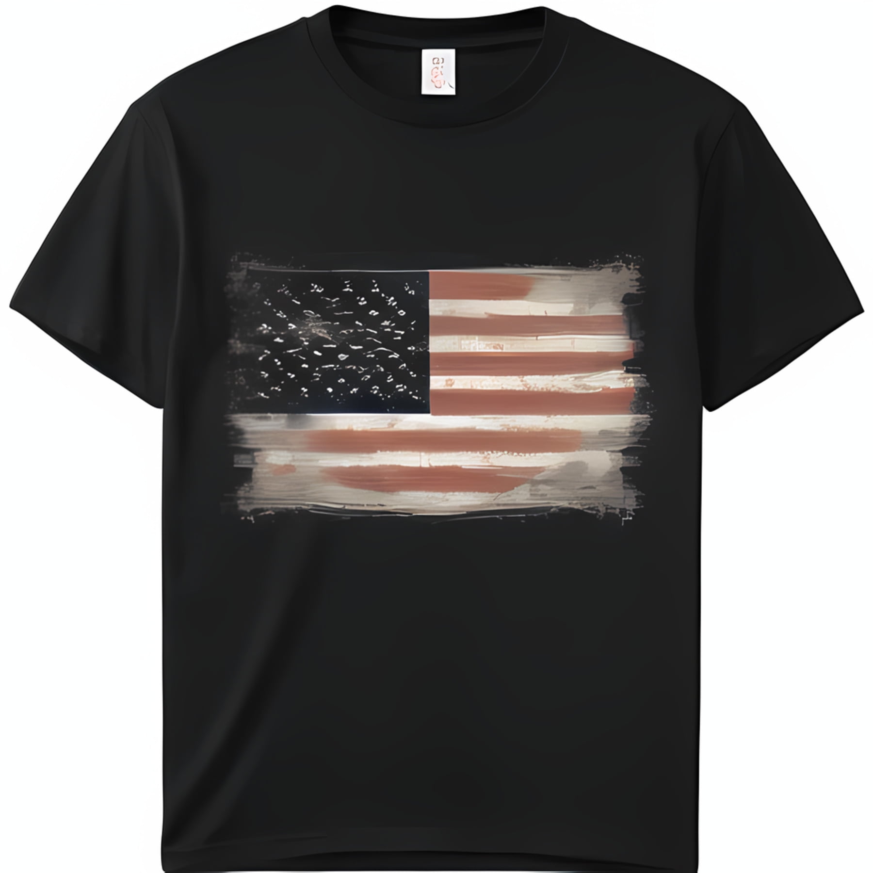 Show Your Patriotism in Style with this American Flag Black T-Shirt