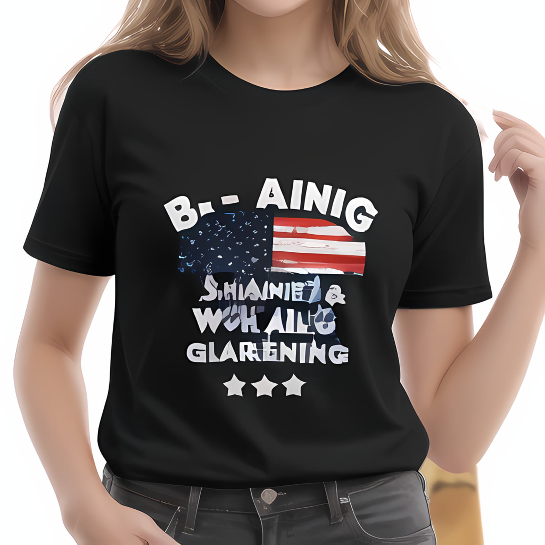 Show Your Patriotism with Style American Flag Inspired Black T-Shirt