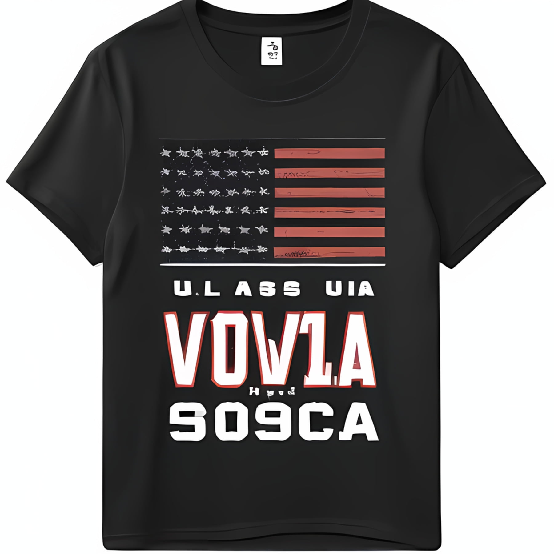 Show Your Patriotism with Vsurf U A Black T-Shirt American Flag Design